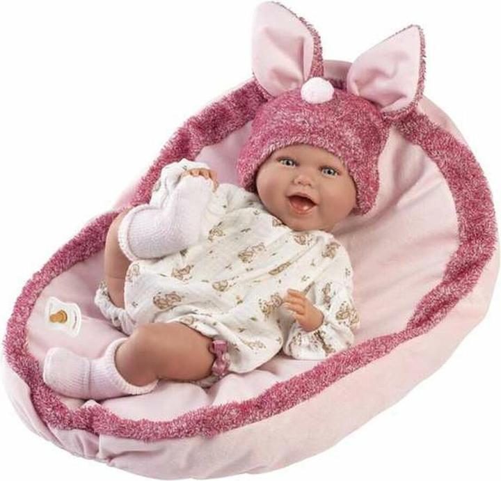 Llorens Babypuppe Mimi lachend mit Kissen 42cm