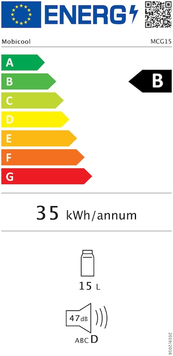 Label énergétique Mobicool MCG15 (15 l)