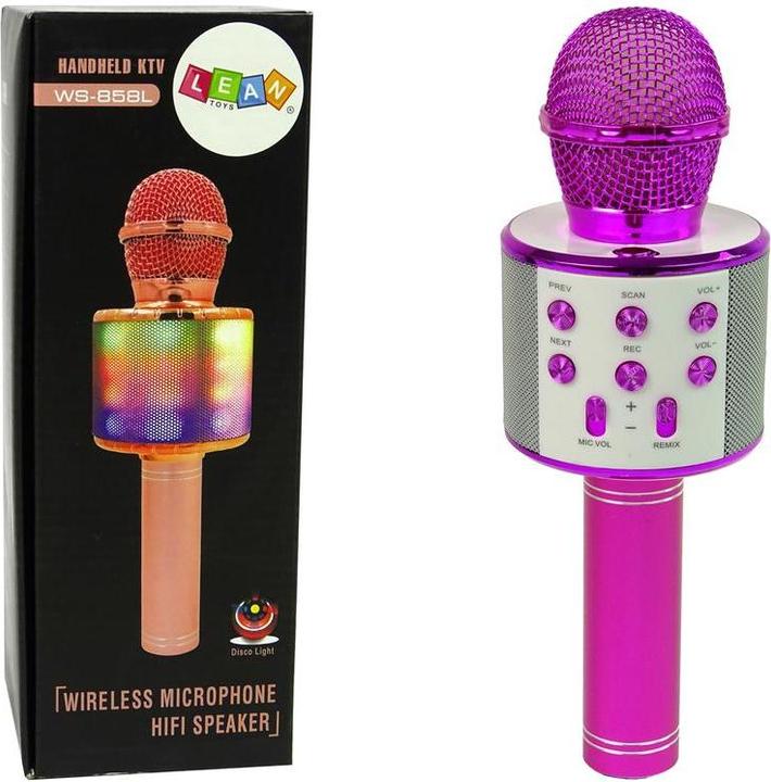 Lean Toys Mikrofon Mikrofon Wireless USB Lautsprecher Nagrywanie Karaoke Modell WS-858 Pink