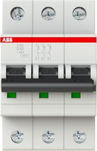 Image du produit ABB Disjoncteur 6ka Courbe D Tripolaire 63a