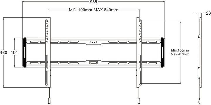 Actual product image Multibrackets M Universal Wallmount Fixed Large (Wall, 60 kg, 40" - 85")