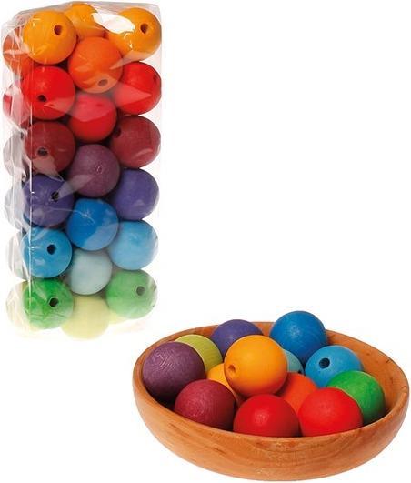 Immagine prodotto Grimm's 36 perline di legno, colorate 30mm