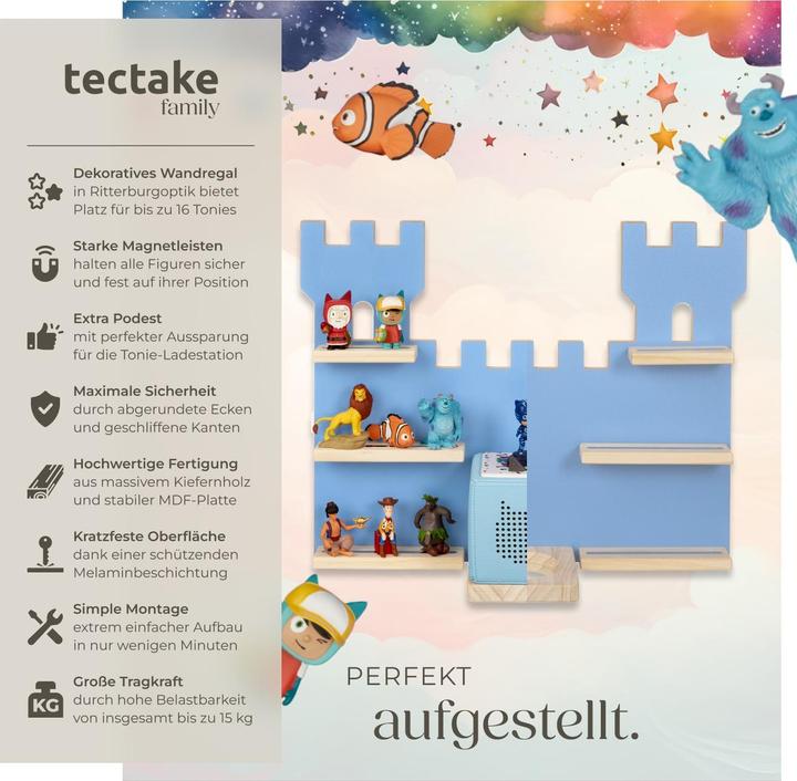 Produktbild tectake Wandregal MyLittleStory Fortress für bis zu 16 Tonies