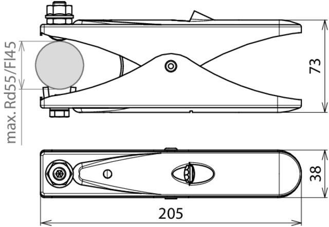 Image du produit Dehn Pince de mise à la terre 546000 St/Galzn sans pointes en acier (210 mm)