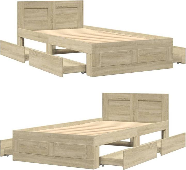 Actual product image VidaXL Bed frame with headboard (90 x 200 cm)