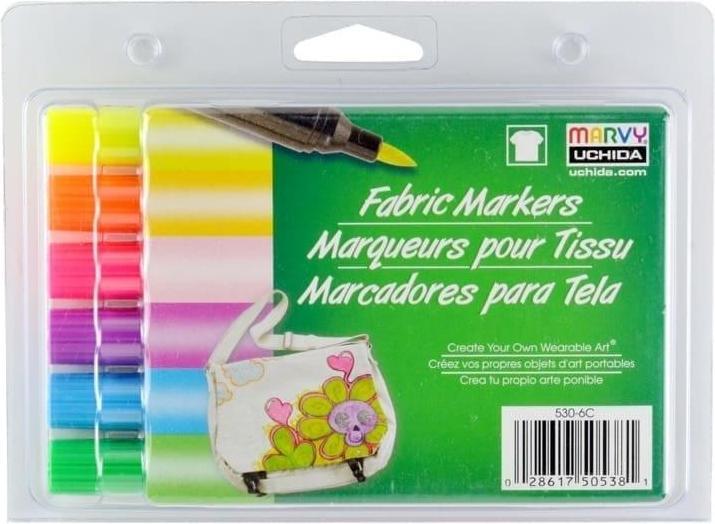Produktbild Marvy Fluo-Textilmarker, 6 Farben (6x)