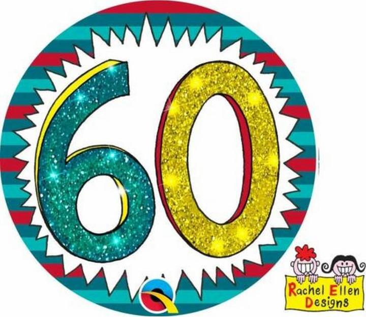 Produktbild Rachel Ellen Wow Glitter 60. Geburtstag Abzeichen