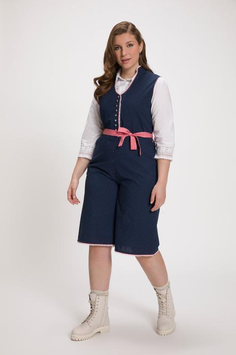 Immagine prodotto Ulla Popken Tuta in tradizionale stile Tracht con pizzo, puntini e taglio della gamba ampio (56)