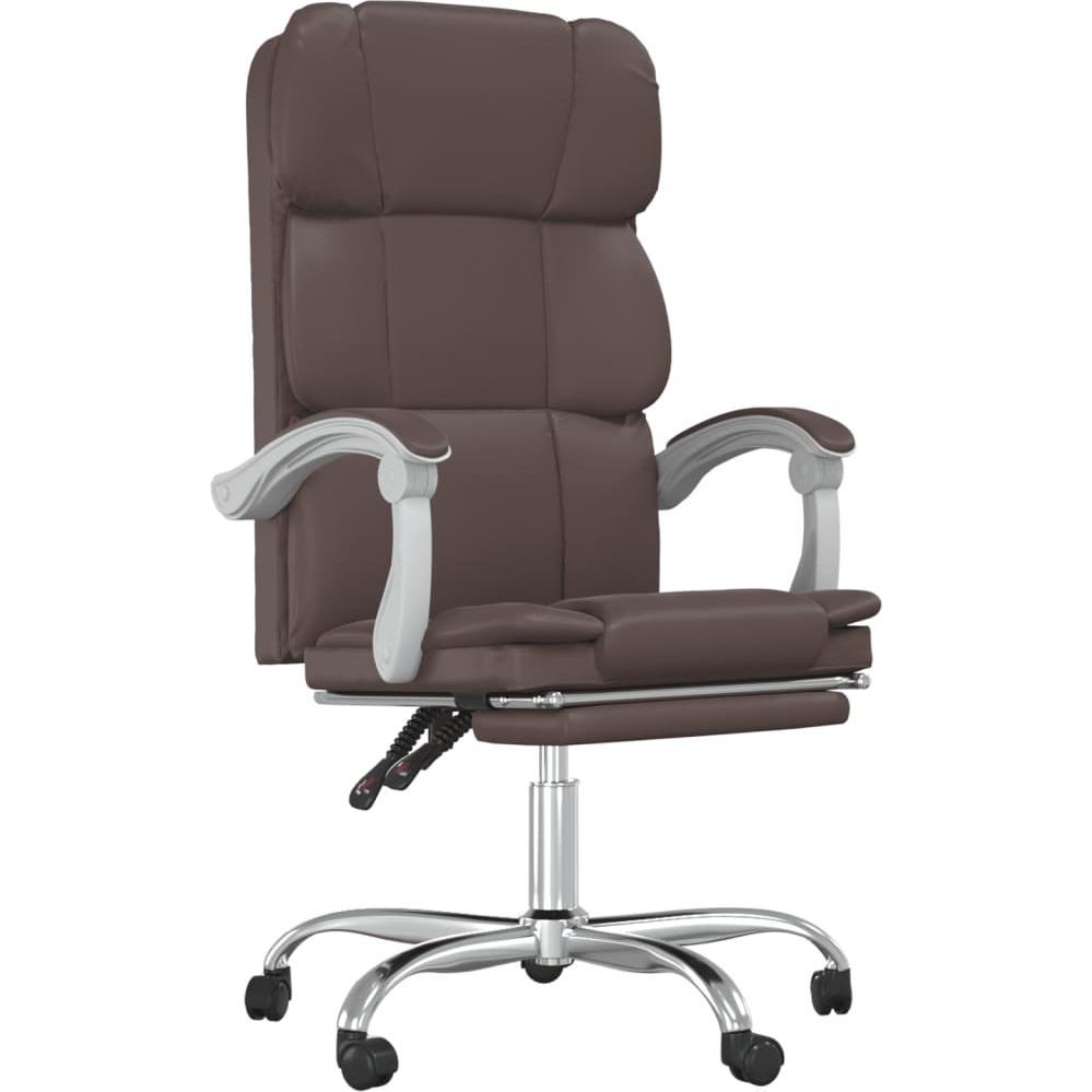 Vidaxl Braun Bürostuhl, Bürostuhl Mit Liegefunktion (46.50 - 56 Cm)