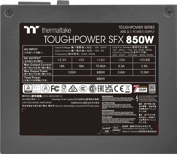 Produktbild Thermaltake TT Toughpower SFX Platinum 850W (850 W)