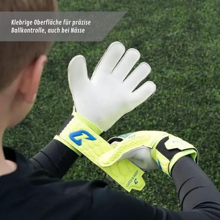 Produktbild Catch & Keep Fussballhandschuhe Fly Kids Yellow Soul Gr. 4 Torwart Goalie Handschuhe (4)