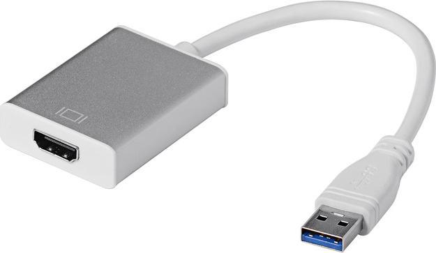 Produktbild JTI USB 3.0-auf-HDMI-Adapter - Silber (HDMI, 18 cm)