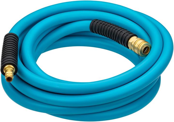 Compressed air hose with quick-release coupling and connection nipple