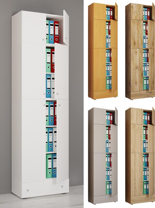 Produktbild VCM Büroschrank Aktenschrank Lona 5-fach Schublade Tür (70 x 39 x 240 cm)