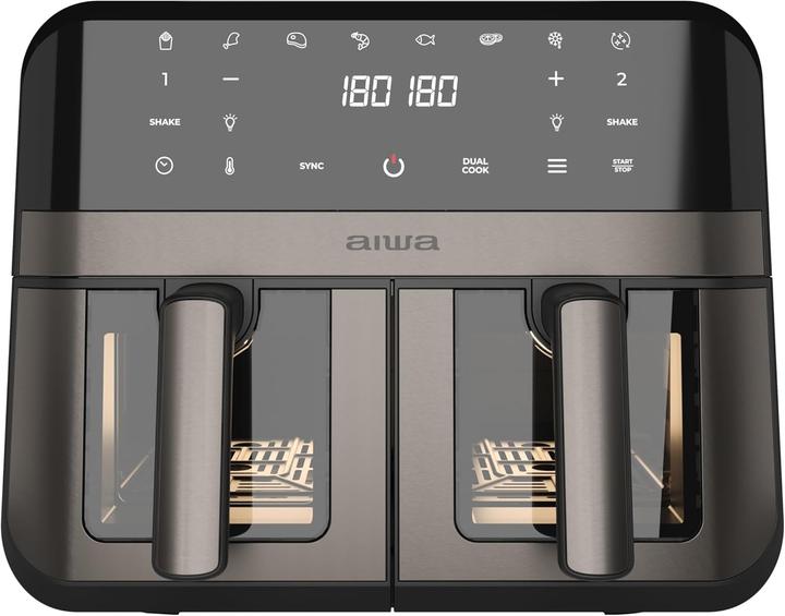 Actual product image Aiwa Dual Zone Air Fryer with Digital Controls, 8 Presets, Self-Cleaning, and Silent Operation