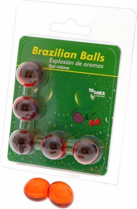 Produktbild Taloka 5 Brasilianische Kugeln Erdbeere & Kirsche Intimgel