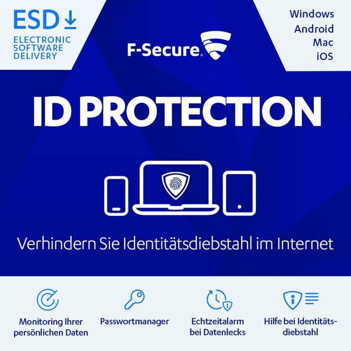 Produktbild F-Secure ID Protection ESD, 5 Geräte, 5 protected Items, 1 Jahr (5 User, 12 Monate)