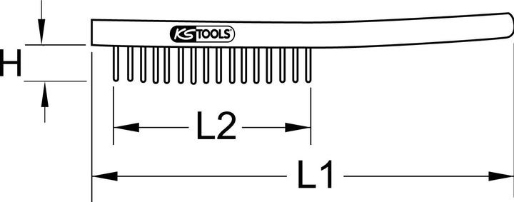 Productafbeelding KS Tools Roestvrijstalen handdraadborstel 3-rijig. 290mm 201.2310 (29 cm)