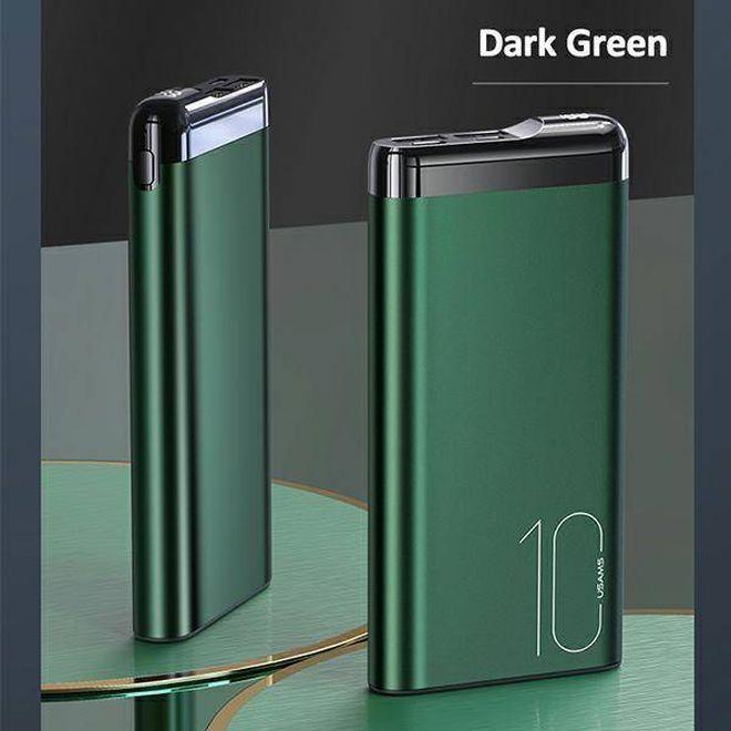 Image du produit Usams Banque d'alimentation PB55 10000 mAh Green (10KCD14802) (10000 mAh, 37 Wh)