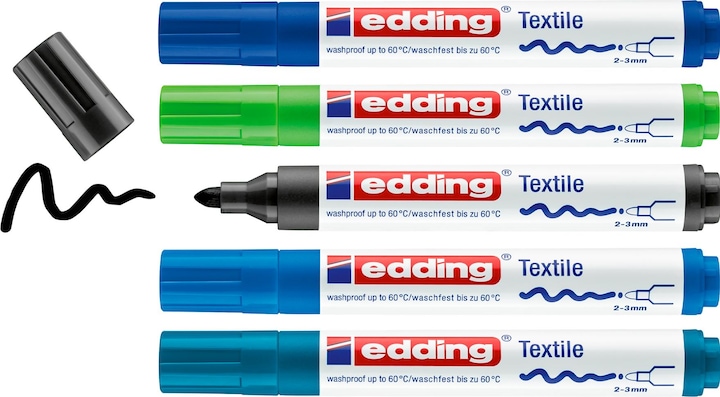 Produktbild Edding Malen Textilmarker (BU1208610003) (Sortiert, 2 mm, 5 x)