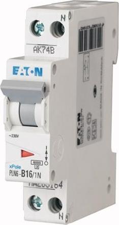 Actual product image Eaton Circuit breaker, 2-pole, 16A, B characteristic, 6 kA, 230 V, width 1 module