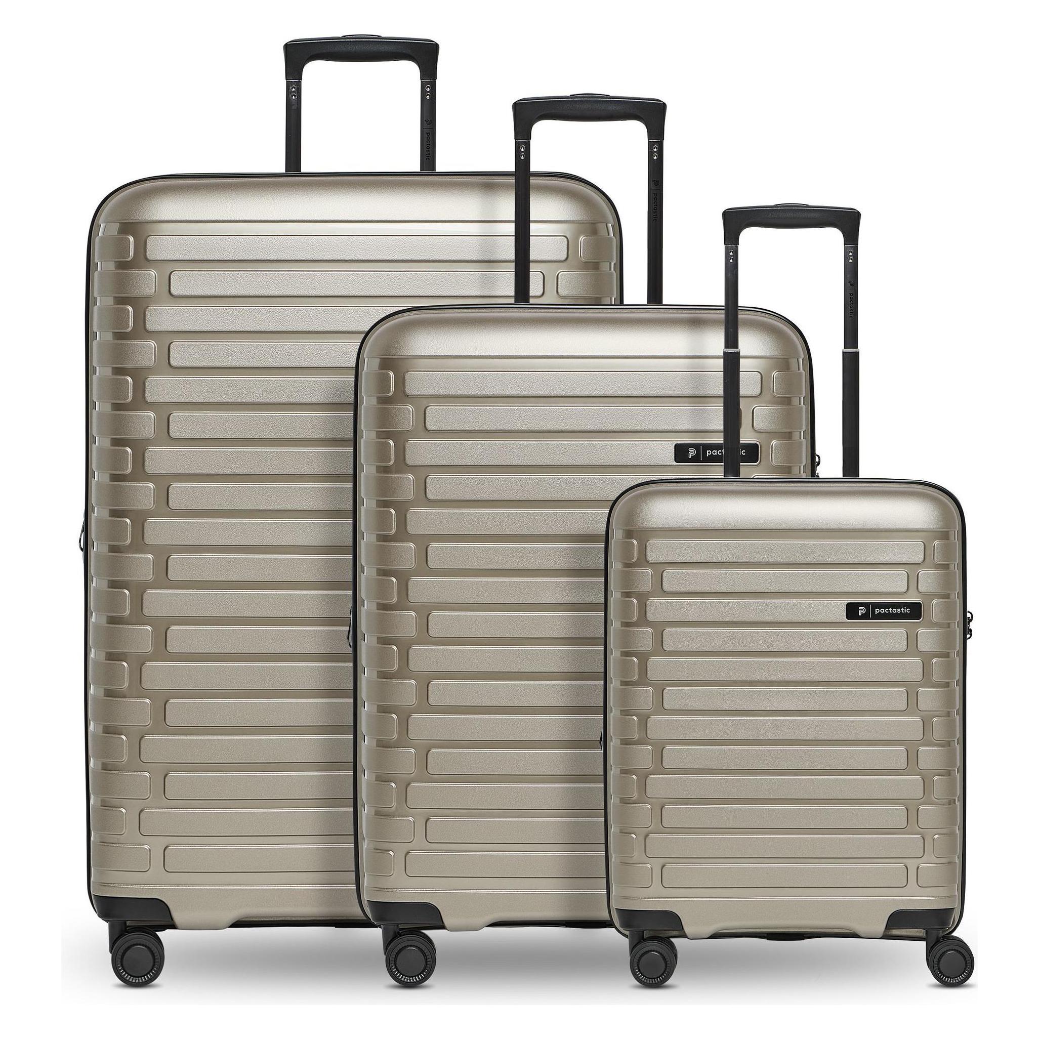 Pactastic, Koffer, Collection 04 The Three Set + 4 Rollen Kofferset 3-teilig Mit Dehnfalte, Gold, (216 l)