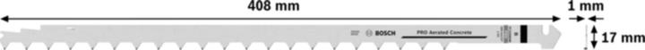 Bosch Professional Zubehör PRO Aerated Concrete TF350NHM tandem saw blade set, 408 mm, 2-piece.