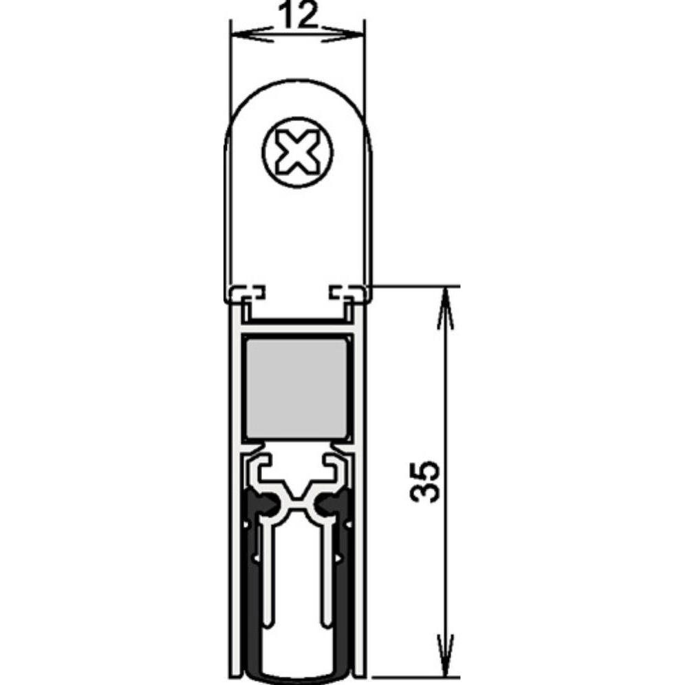 Athmer, Türdichtung, Türdichtung Doppeldicht M-12/35 1-393 2-seitig Länge 833 mm Aluminium silberfarben eloxiert Holz...