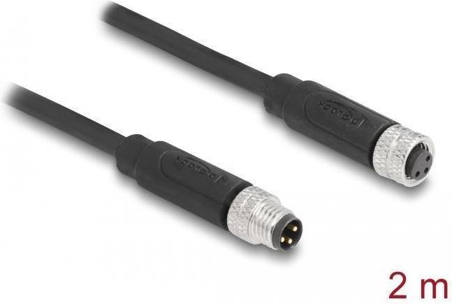 Actual product image Delock M8 3 pin cable St to Bu A-coded 2m (STP, 2 m)