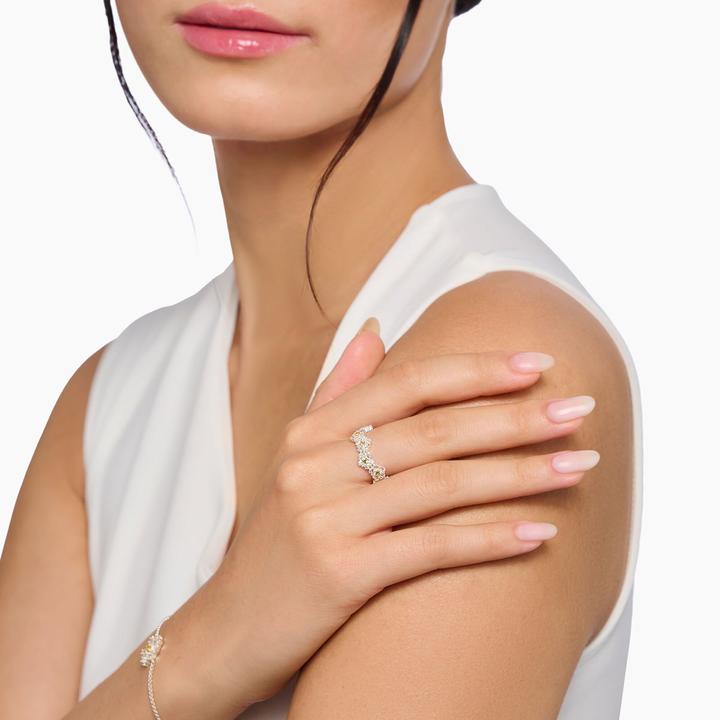 Immagine prodotto Thomas Sabo Ring Blume Lovely Daisy mit Steinen Silber (50, 925 Argento)