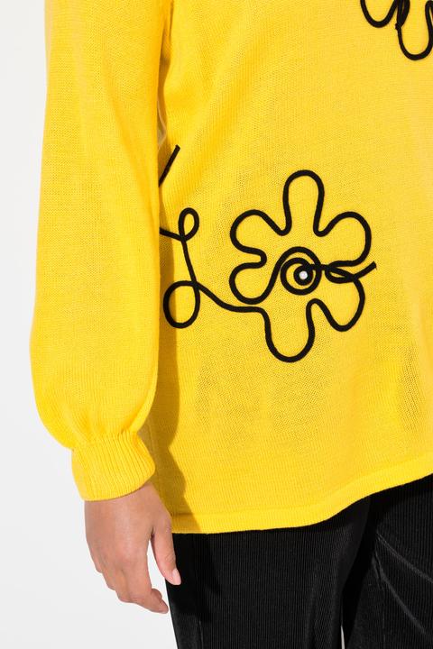 Produktbild Miamoda Pullover, Blumen, Ballon-Langarm (56)