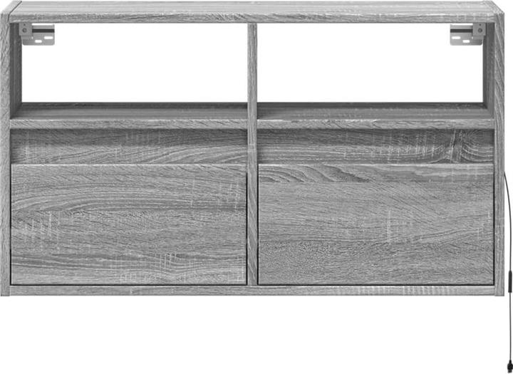 Image du produit vidaXL Armoire TV Armoire murale Lowboard Suspendu avec éclairage LED Gris Sonoma