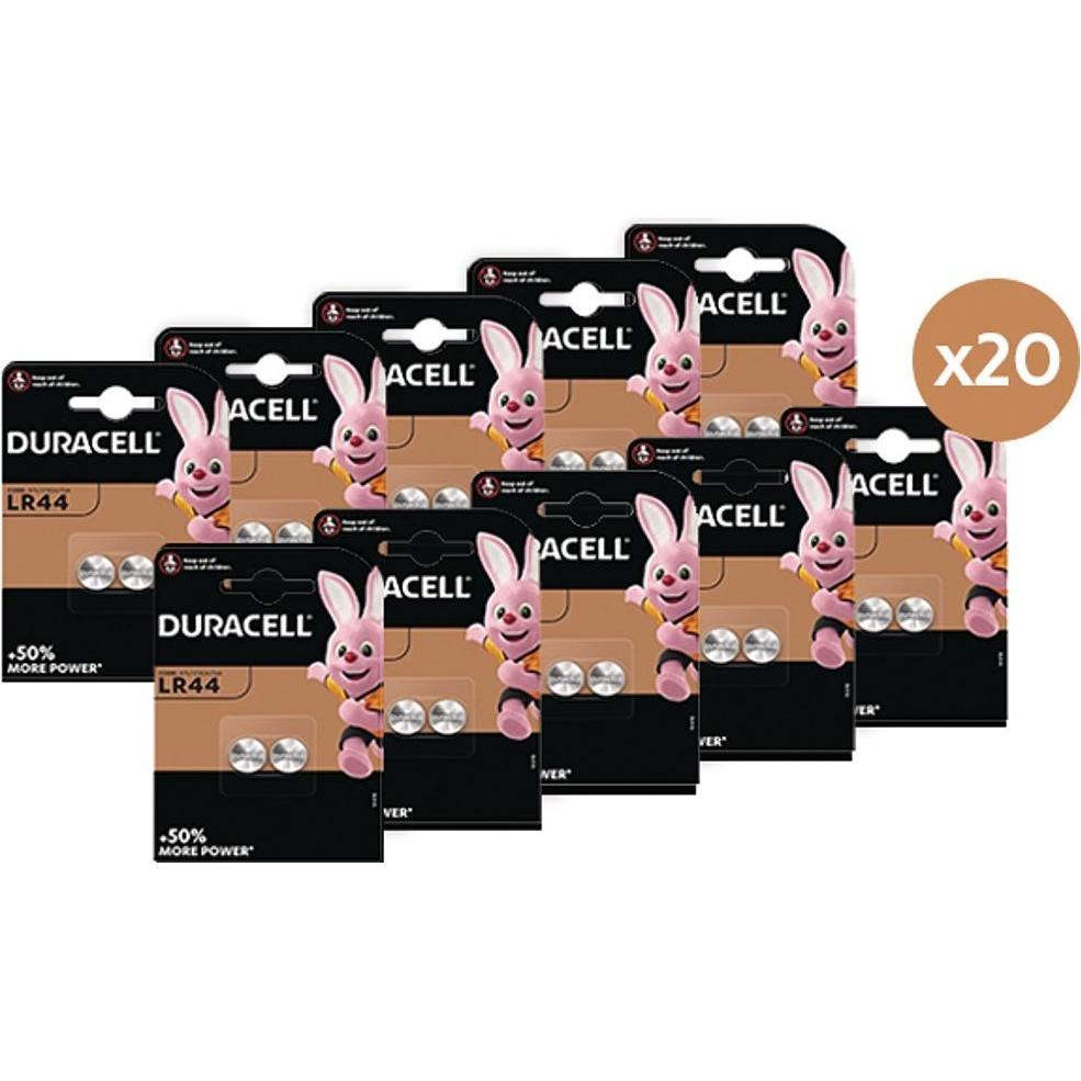 Duracell LR44 - confezione da 20 (20 pz., LR44), Batterie + pile