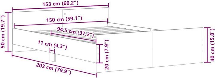 Produktbild vidaXL Bettgestell (150 x 200 cm)