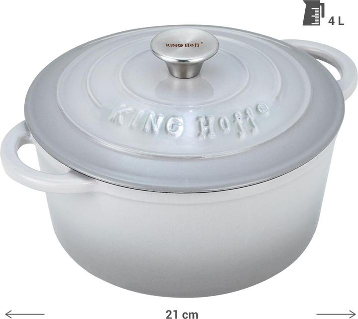 Kinghoff Cast iron pot 21cm KH-1520 (Kochtopf, Gusseisen, 20 x 10 cm)