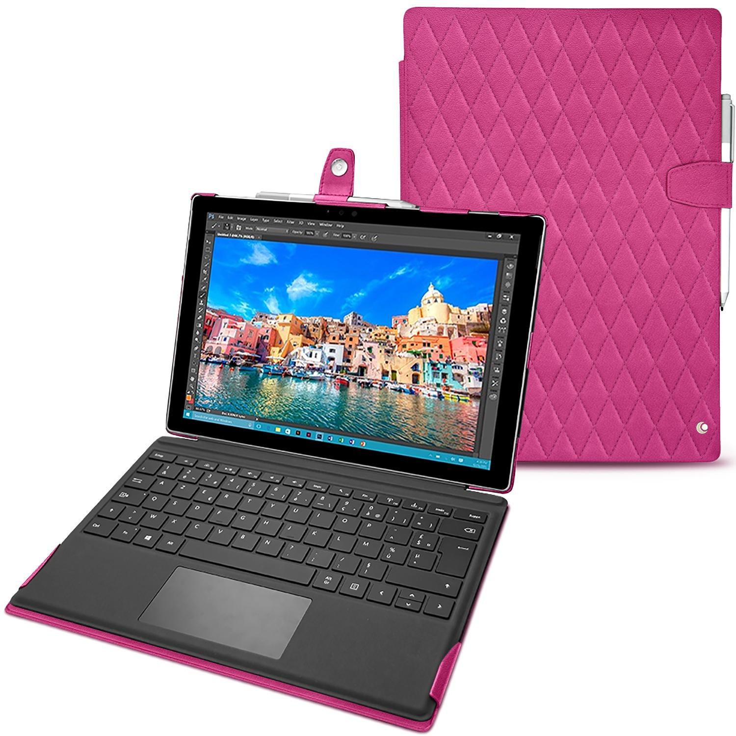 Noreve Lederschutzhülle (Microsoft Surface Pro 4), Tablet Hülle, Rosa