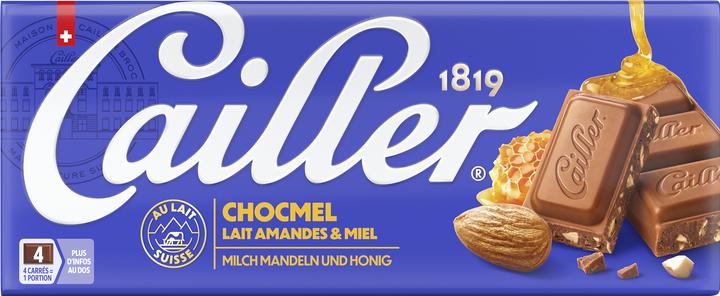 Cailler Chocmel Milk Chocolate Bar with Almonds and Honey (100 g)