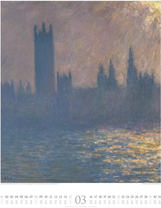 Image du produit Claude Monet - Wasser und Licht Kalender 2026 (Couverture rigide, Français, Allemand, Anglais)