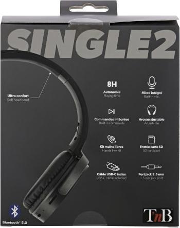 Actual product image T'nB TNB Casque bluetooth Single 2 Noir (8 h, Wireless)