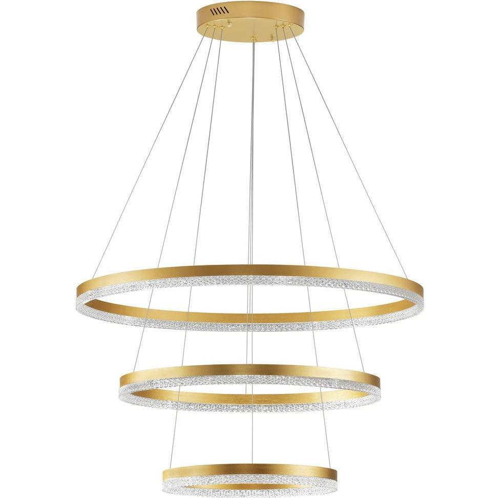 Nova Luce, Pendelleuchte, ADRIA LED Pendelleuchte Messing 97W Warmweiss 300x80cm dimmbar 9530232