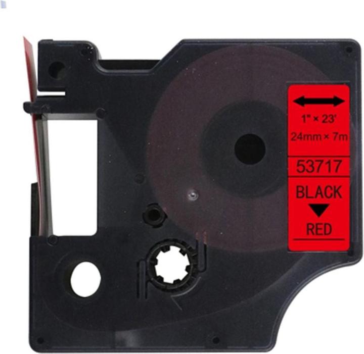 Produktbild Hermex Alternatives Etikettenband zu Dymo D1 53717 / S0720970 Beschriftungsband (2.40 cm, Rot, Schwarz)