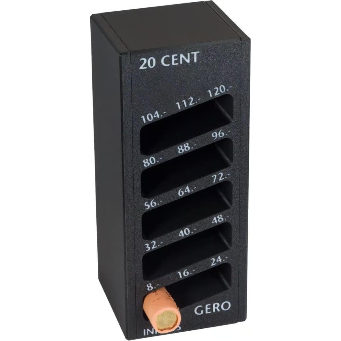 Inkiess, Geldzähler, Geldrollenzähler Gero 20 Euro-Cent schwarz (Geldscheinzähler)