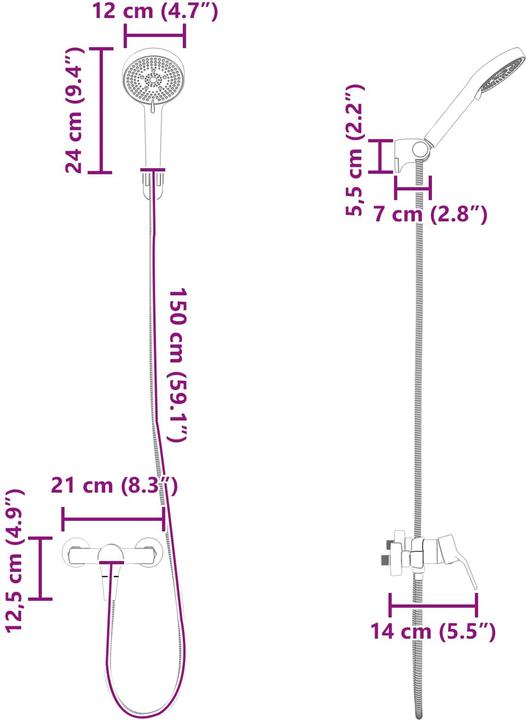 Produktbild vidaXL Dusche Set