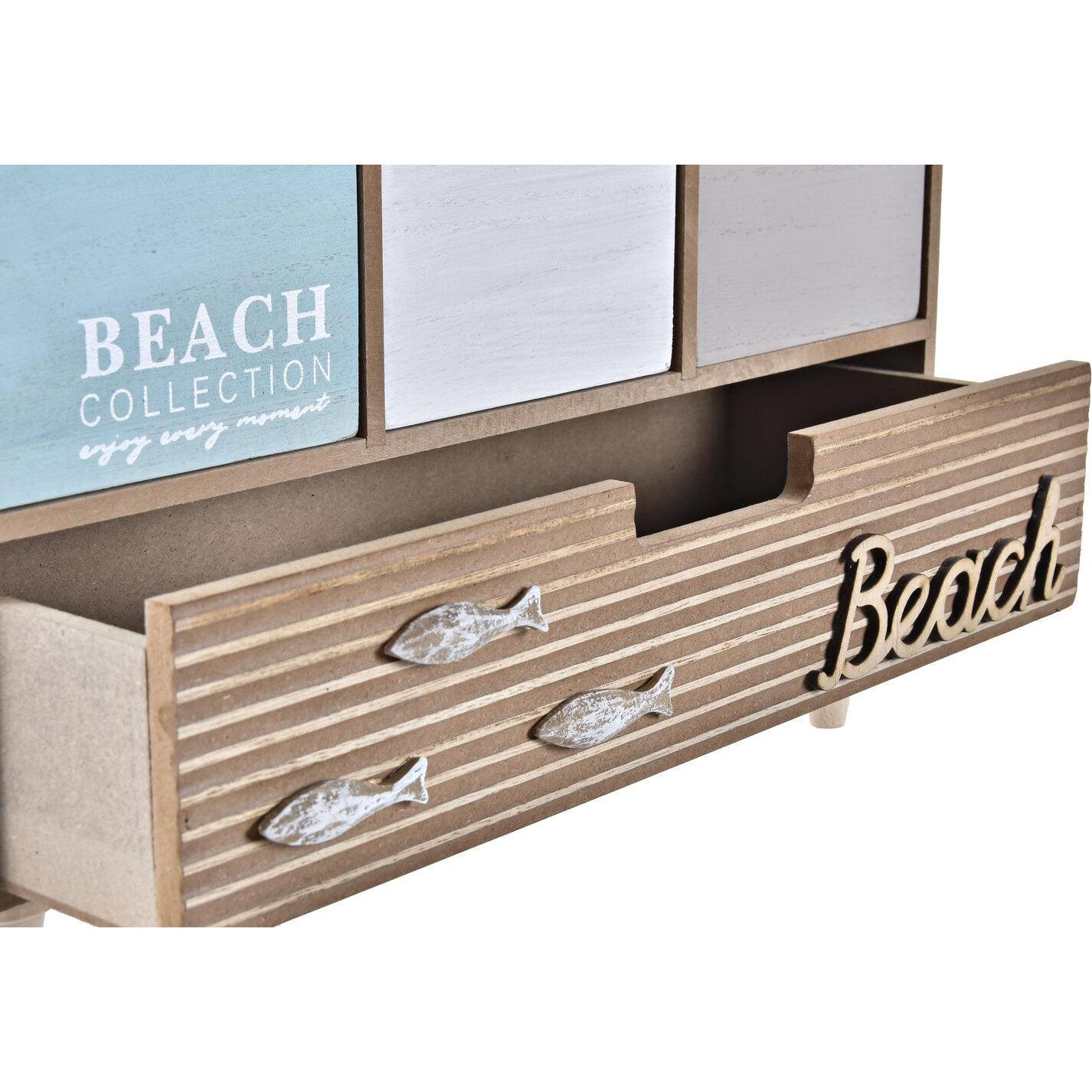 DKD Home Decor, Portagioielli, Jewelry box Wood Brown Turquoise 34 x 14 x 24 cm, Marrone