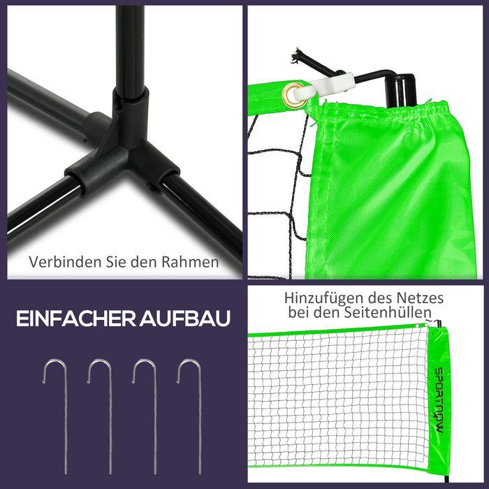 Immagine prodotto Swisshandel24 Badminton Set, Badmintonnetz mit Ständer, Federbällen, 4 Schlägern, Stahl