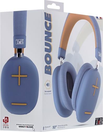 Immagine prodotto T'nB Casque Micro Bluetooth Bounce (Blu/Arancio) (ANC, 50 h, Senza fili)