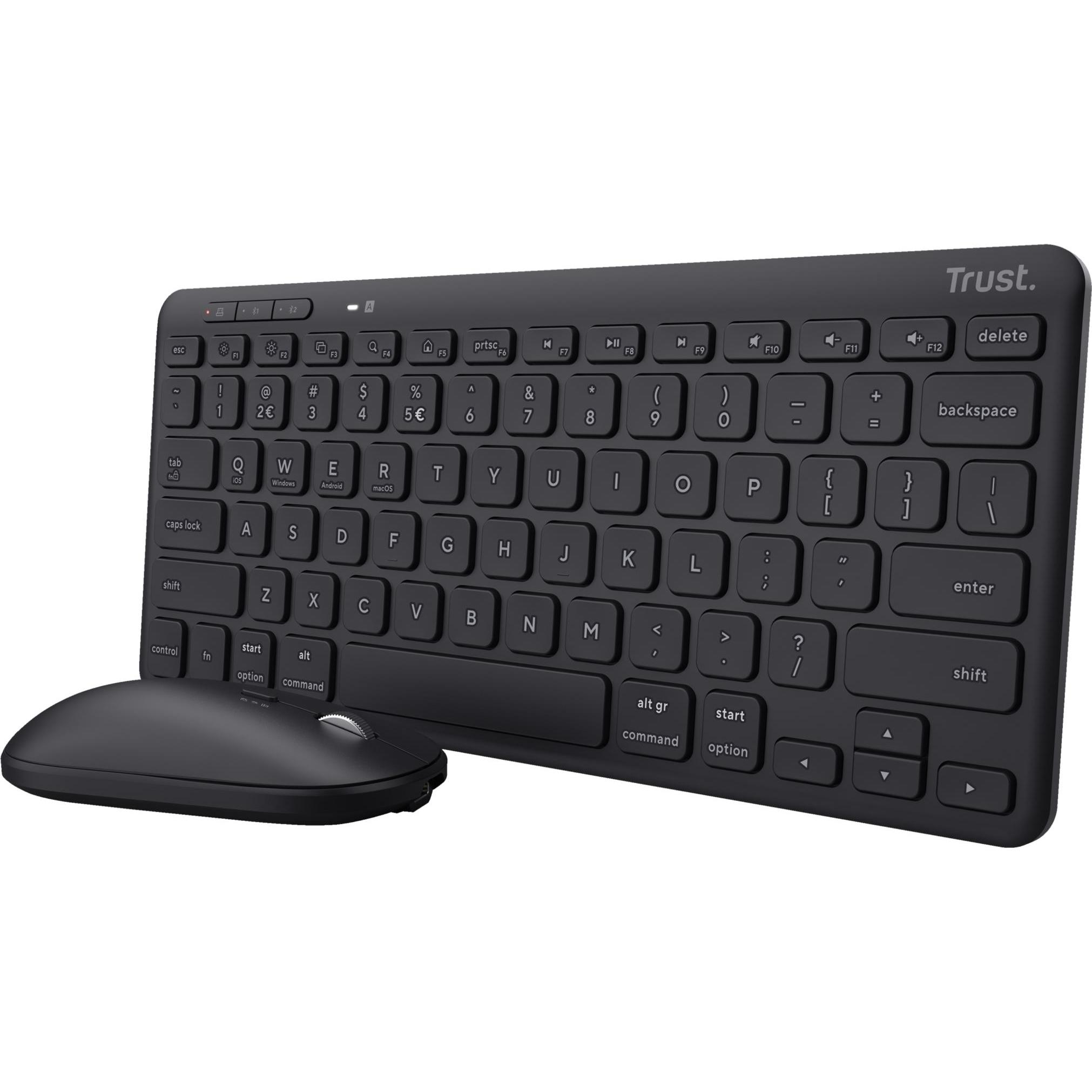 Trust Lyra (DE, Kabellos), Tastatur, Schwarz