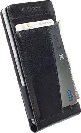 Actual product image Krusell Kalmar WalletCase MfX - Flip case for mobile phone - leather - black - for Sony XPERIA Z3 (Sony Xperia Z3 Compact)