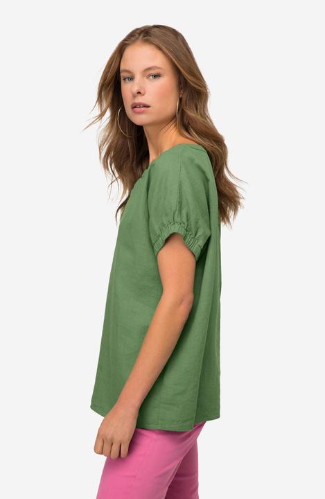 Immagine prodotto Laurasøn Leinenmix-Bluse, Tunika-Ausschnitt, elastischer Halbarm-Abschluss (M)