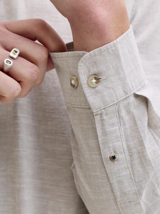 Actual product image Jack & Jones Jjesummer Linen Blend Band Shirt L/S Sn (XL)